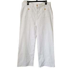 J. Crew Sailor‎ Slim Wide Leg Jeans Womens Size 32 White Ankle NWT $148 BX940